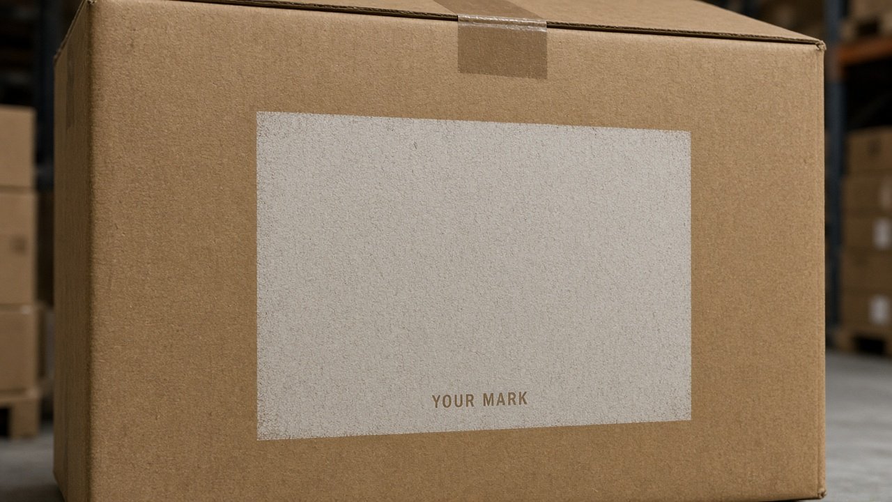 Blank carton face reserved for a private carton mark.