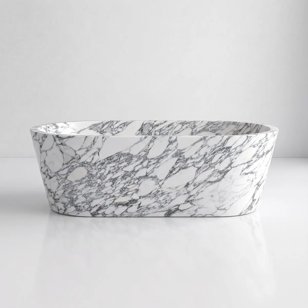 Arabescato Marble Freestanding Bathtub - Tapered