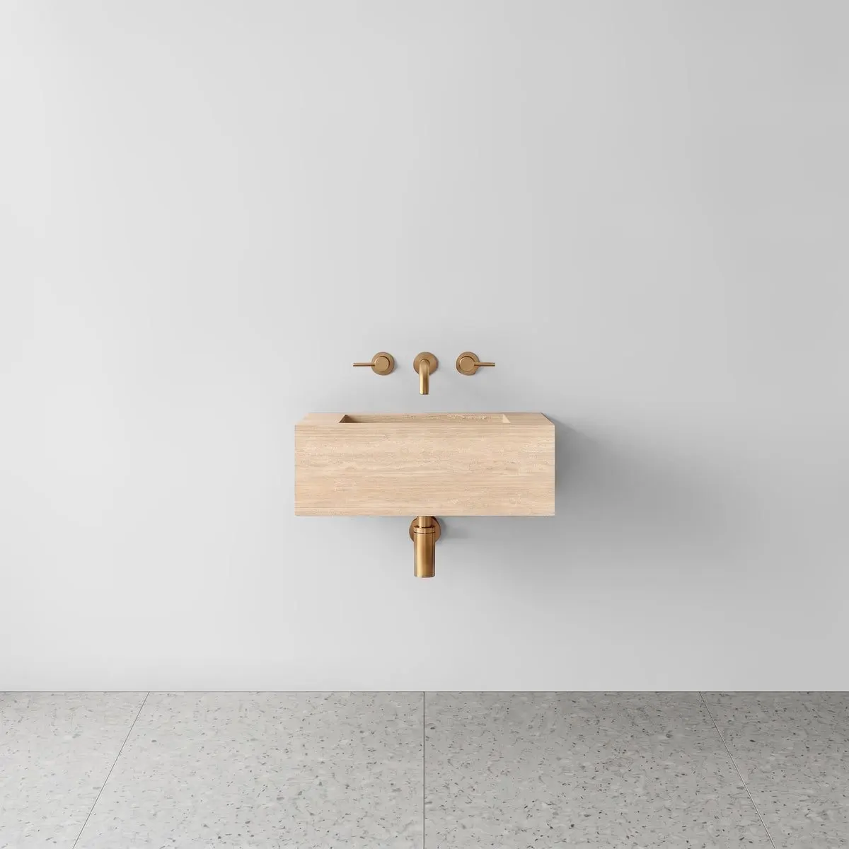 Beige Travertine Powder Room Basin - Mini