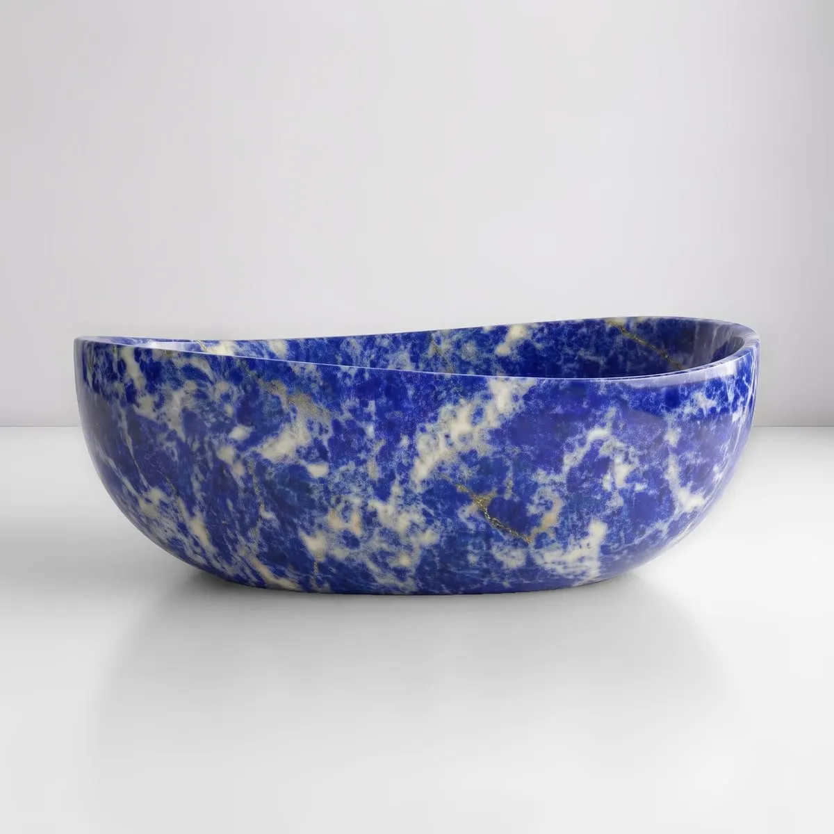Blue Sodalite Marble Freestanding Bathtub - Wave