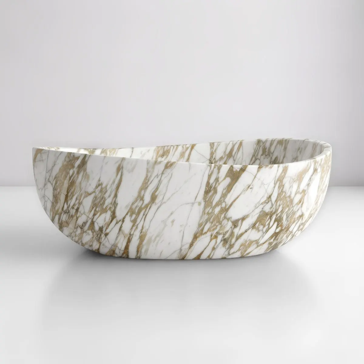 Calacatta Gold Marble Freestanding Bathtub - Wave