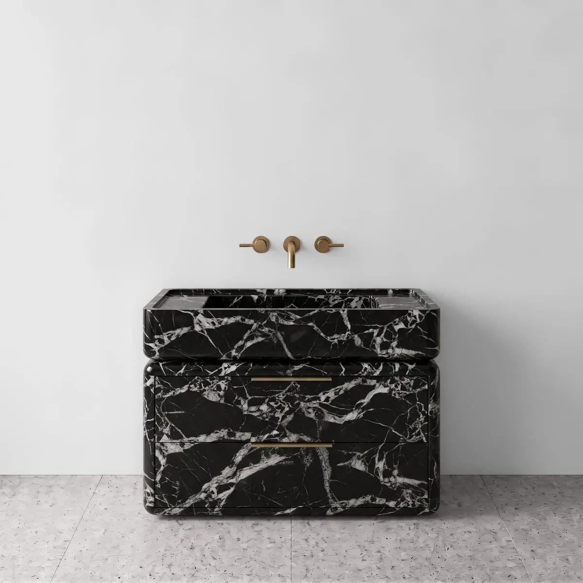 Grand Antique Marble Double Drawer Vanity - Classical