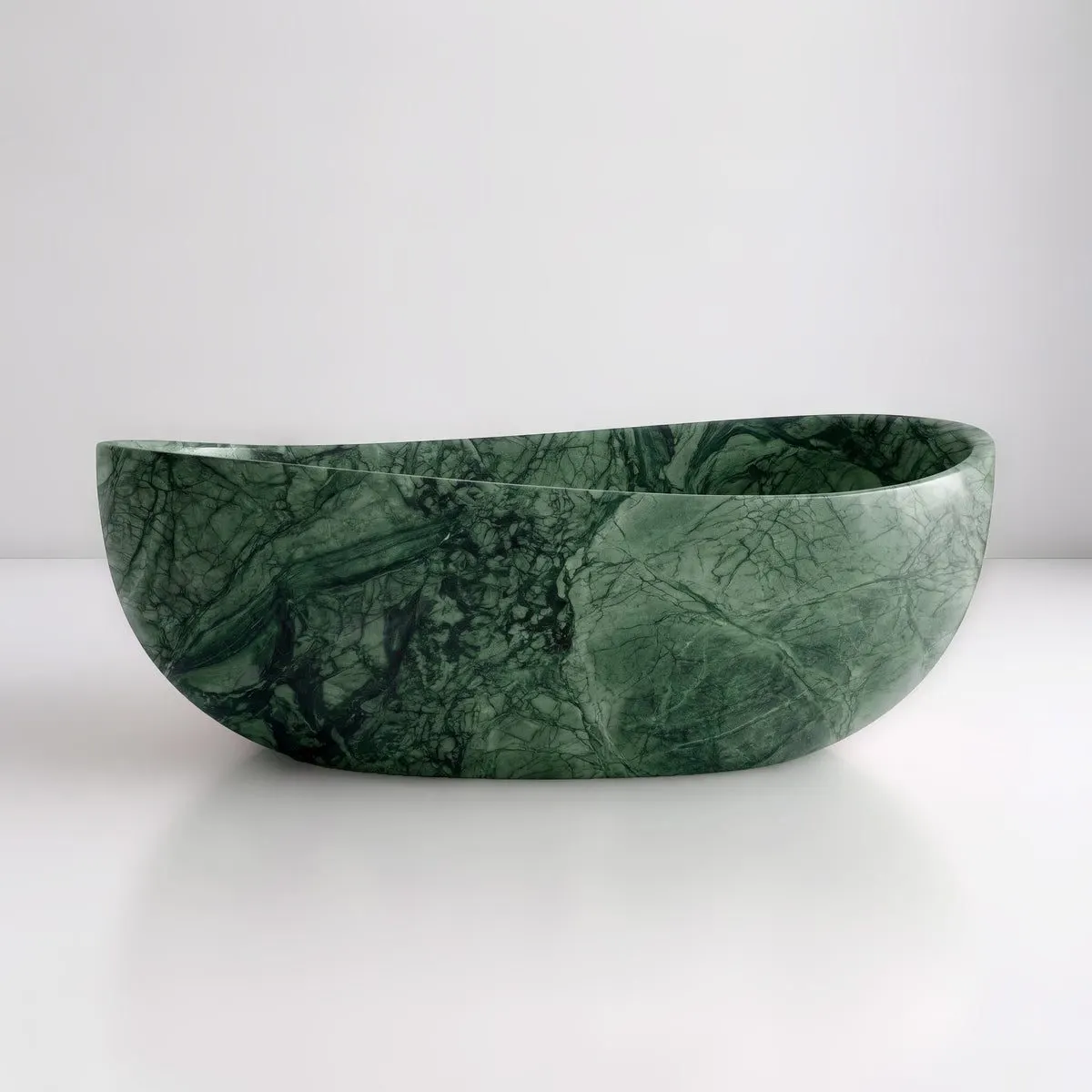Green Guatemala Marble Freestanding Bathtub - Wave