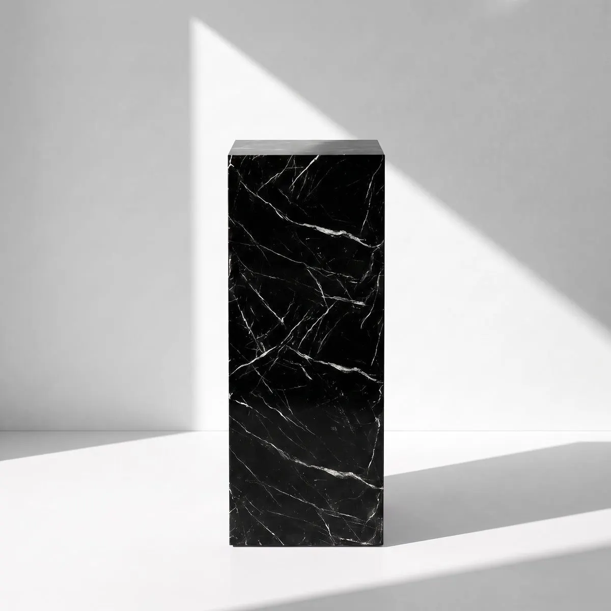 Nero Marquina Marble Pedestal Stand