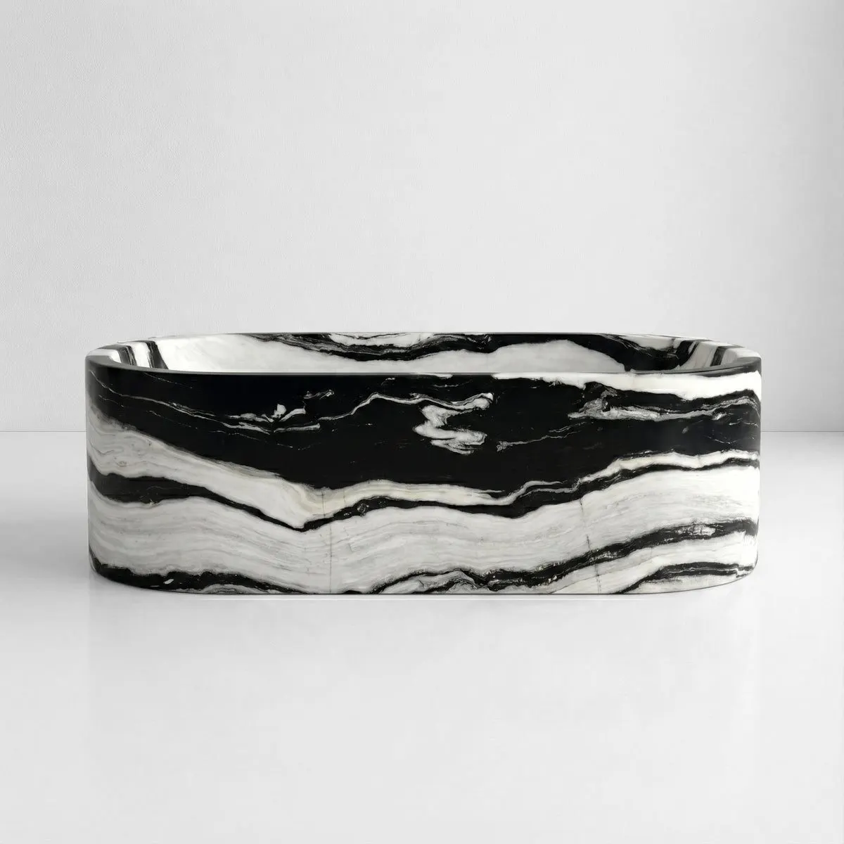Panda Marble Freestanding Bathtub - Elliptical