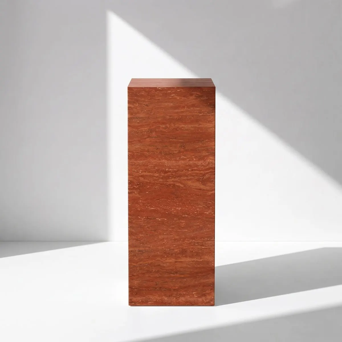 Red Travertine Pedestal Stand