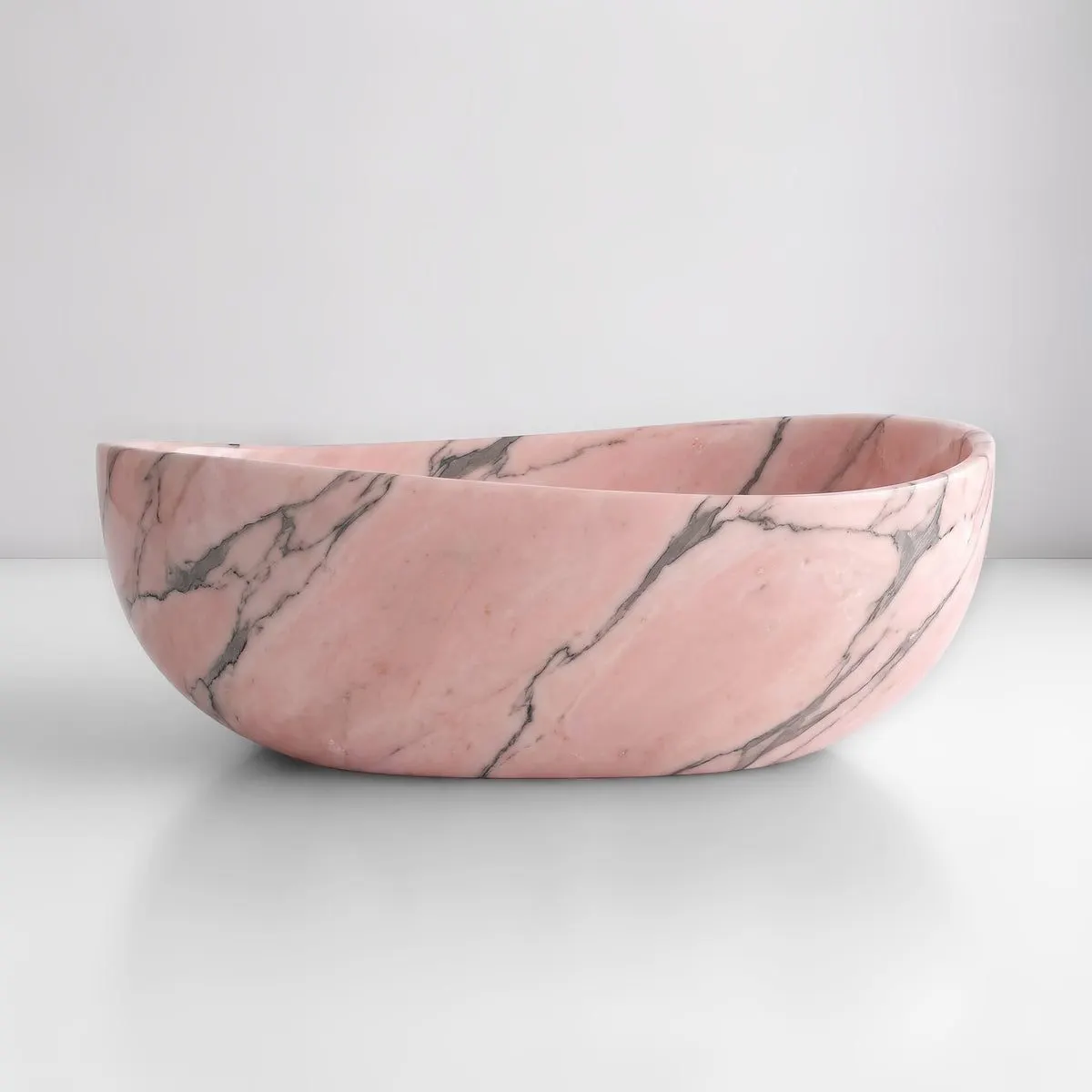 Rosso Portogallo Marble Freestanding Bathtub - Wave