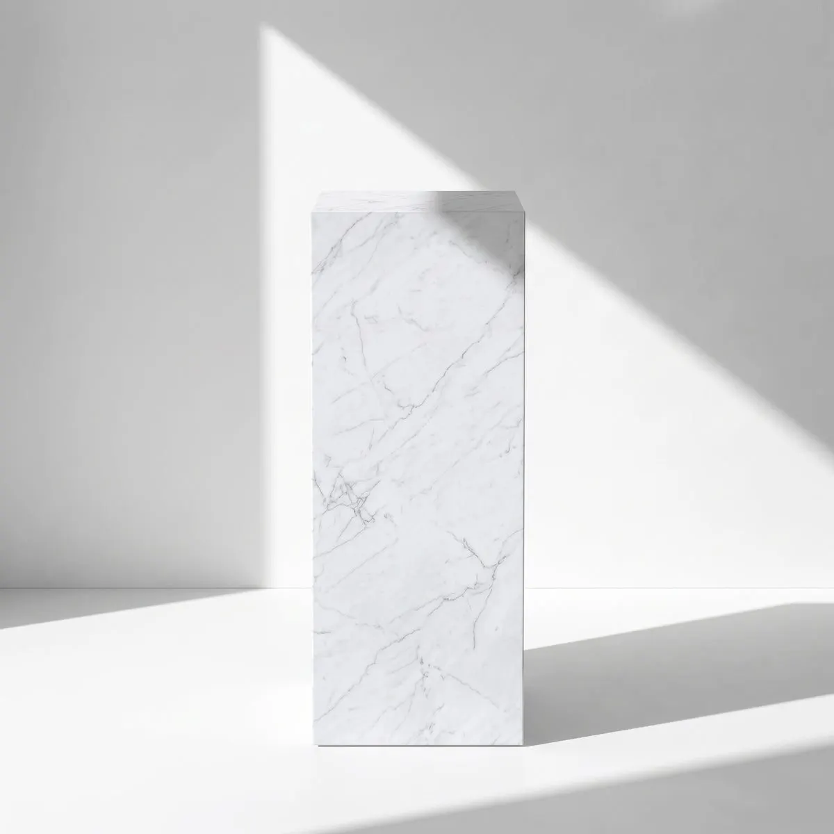 White Carrara Marble Pedestal Stand