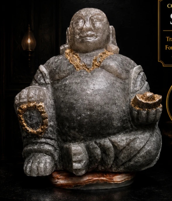 Grey Himalayan Salt Buddha