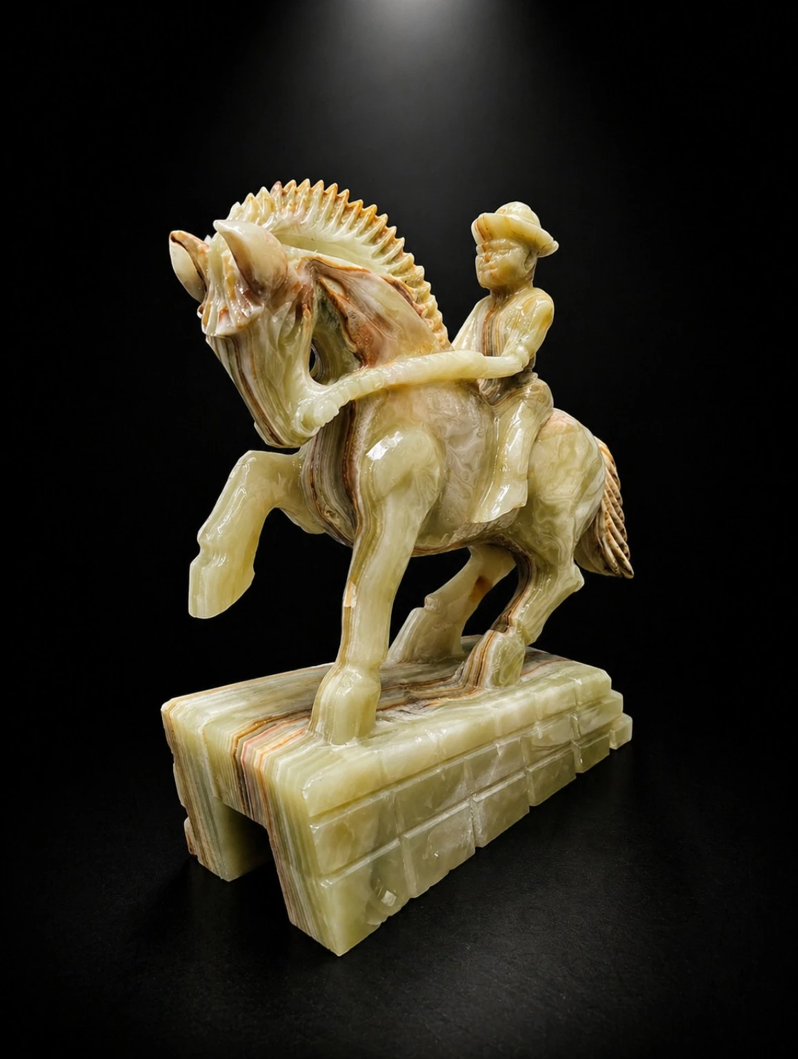 Green Onyx Horse & Rider