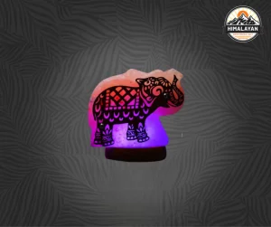 3D Elephant wooden Usb Salt Lamp