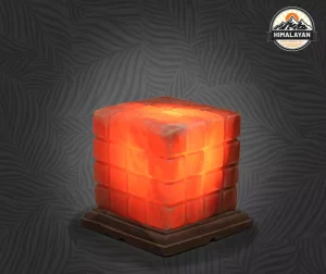 Cube Lined Salt Lamp