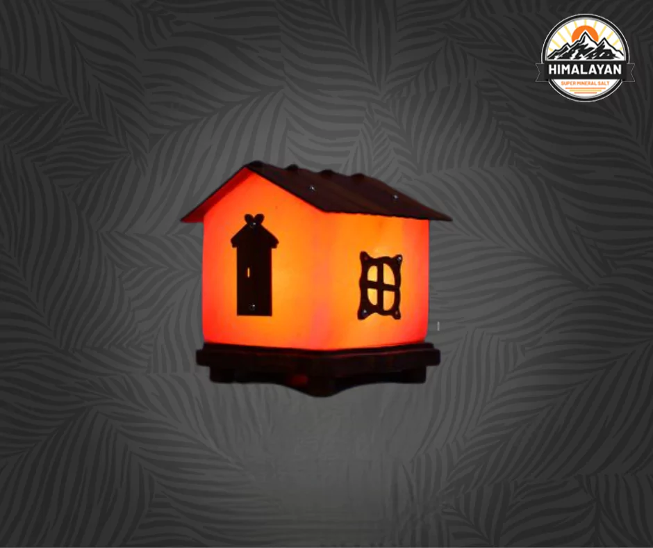 3d House Wooden Salt Lamp