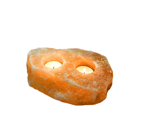 2 Holes Natural Round Candle Holder