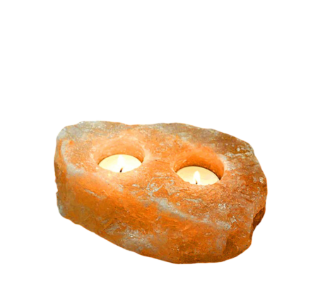 2 Holes Natural Round Candle Holder