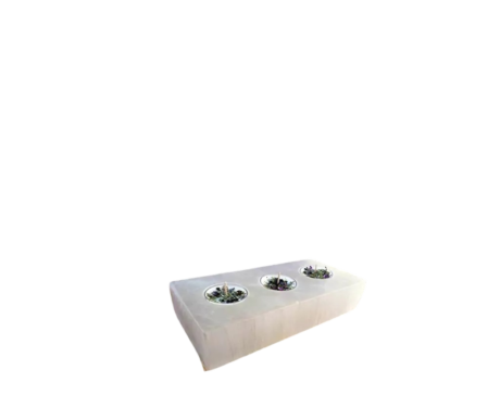 3 Hole White Candle Holder