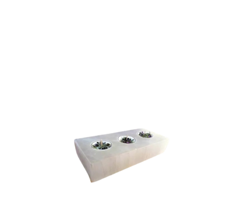 3 Hole White Candle Holder
