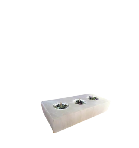3 Hole White Candle Holder