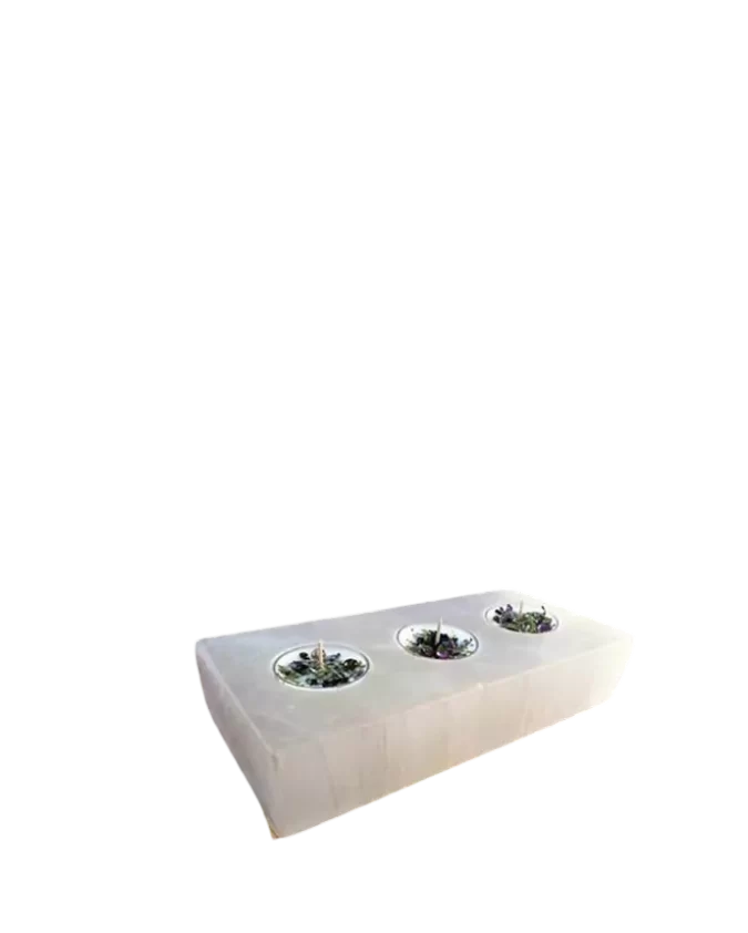 3 Hole White Candle Holder