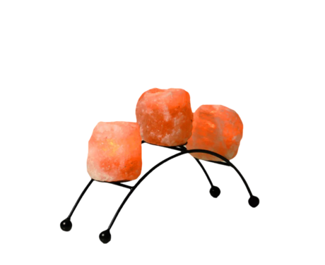 3 Natural Candle Holder With Iron Stand
