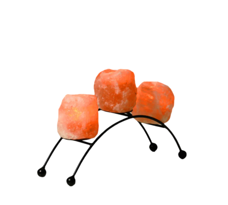 3 Natural Candle Holder With Iron Stand