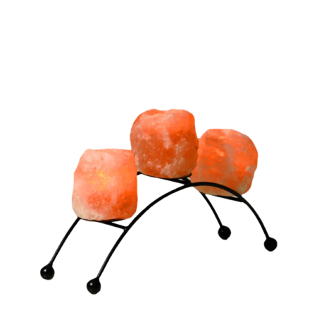 3 Natural Candle Holder With Iron Stand