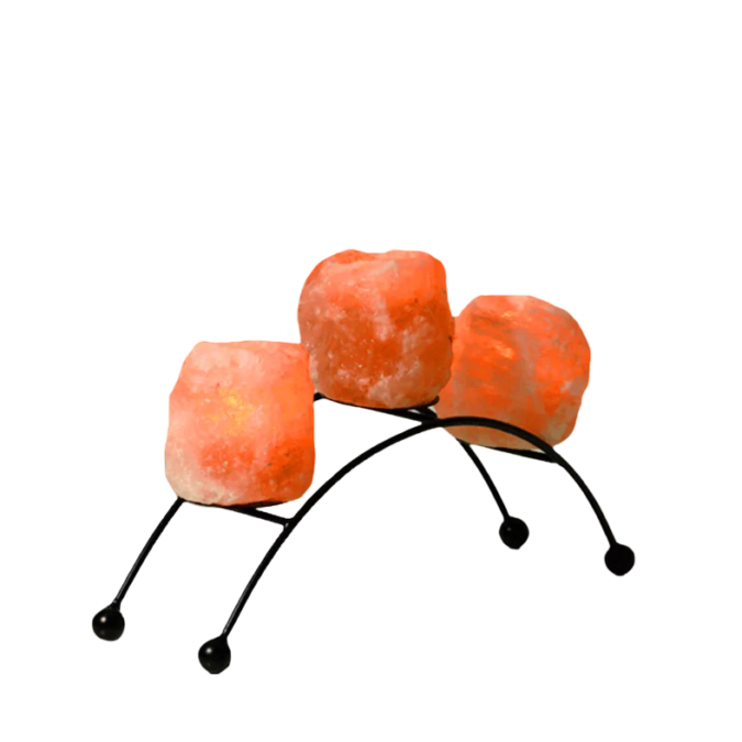 3 Natural Candle Holder With Iron Stand