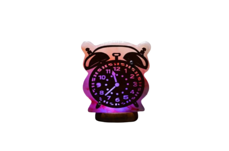 3D Clock Wooden Usb Salt Lamp