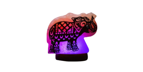 3D Elephant wooden Usb Salt Lamp