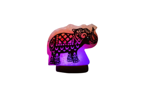 3D Elephant wooden Usb Salt Lamp