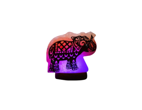 3D Elephant wooden Usb Salt Lamp