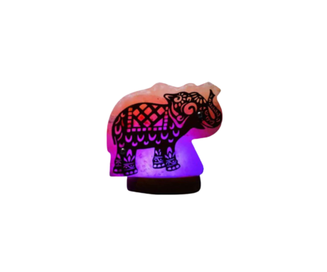 3D Elephant wooden Usb Salt Lamp