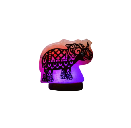 3D Elephant wooden Usb Salt Lamp