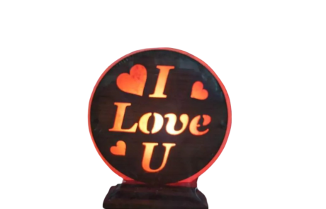 3D Wooden Love Salt Lamp