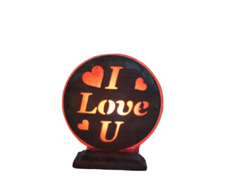 3D Wooden Love Salt Lamp