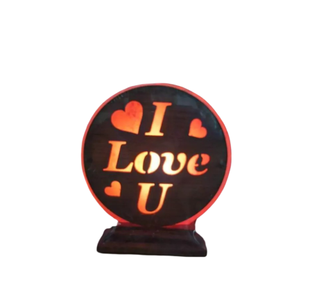 3D Wooden Love Salt Lamp