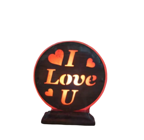 3D Wooden Love Salt Lamp