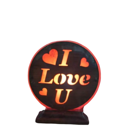 3D Wooden Love Salt Lamp