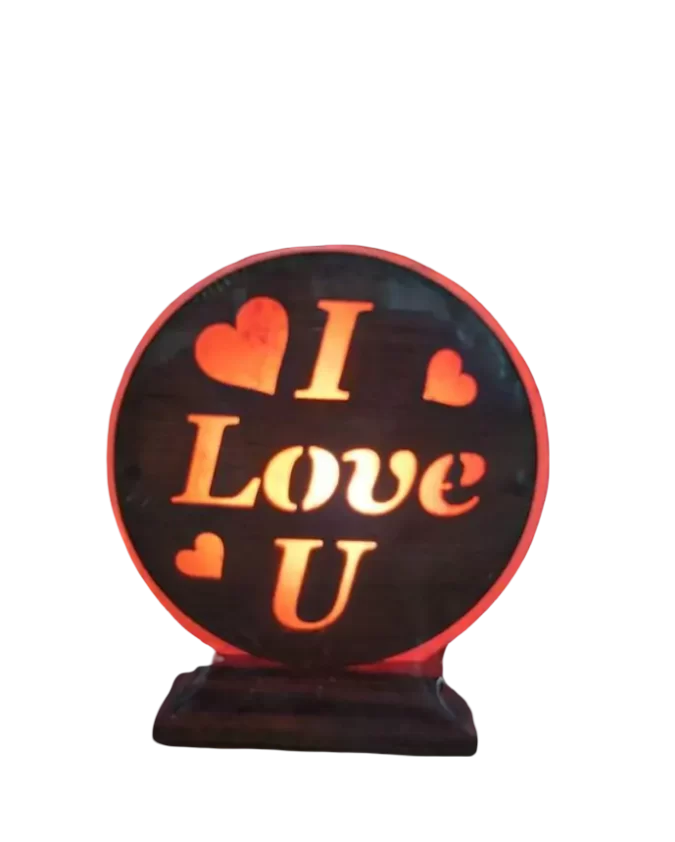 3D Wooden Love Salt Lamp