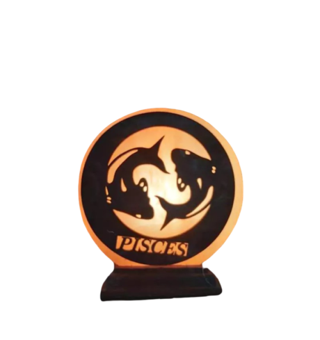 3D Wooden Pisces Salt Lamp