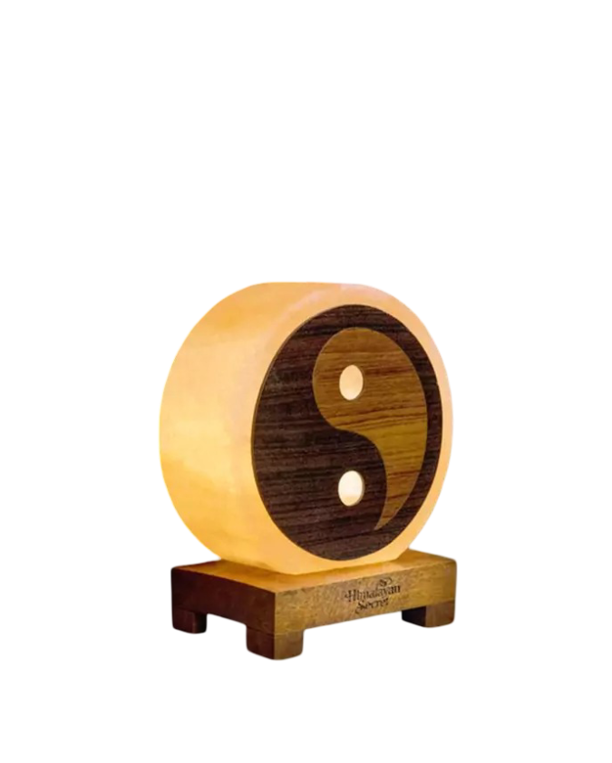 3D Wooden Ying Yang Salt Lamp