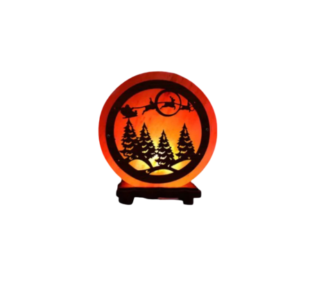 Christmas Wooden Salt Lamp