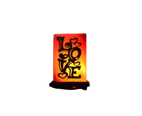 3d Frame Love Wooden Salt Lamp
