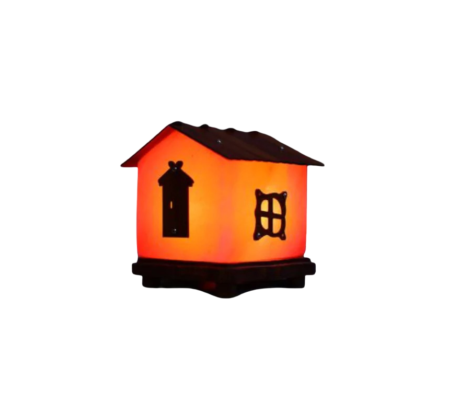 3d House Wooden Salt Lamp