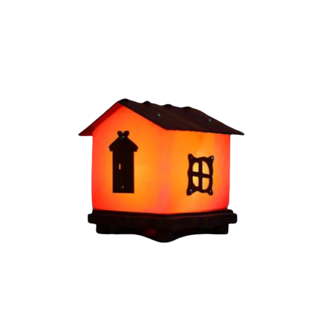 3d House Wooden Salt Lamp