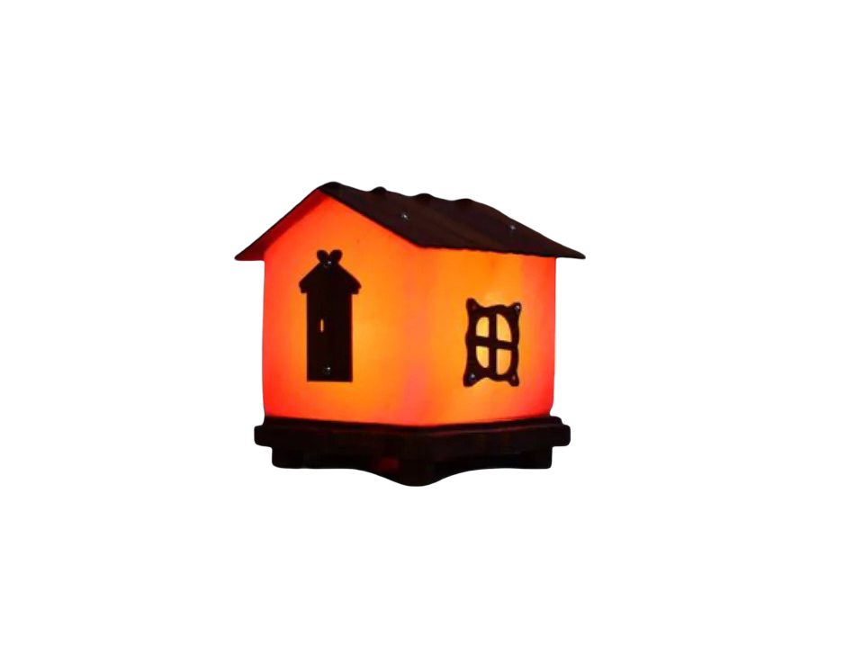 3d House Wooden Salt Lamp