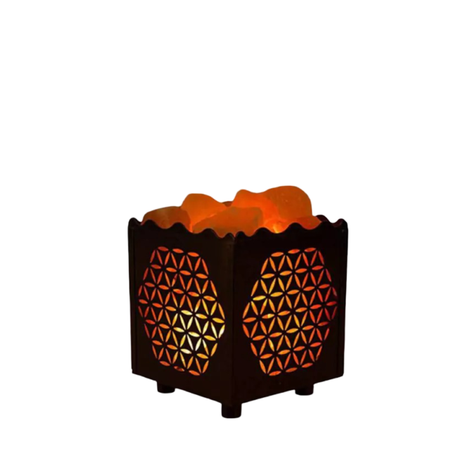 Chinese Style Iron Basket Salt Lamp