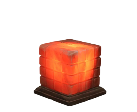 Cube Lined Salt Lamp