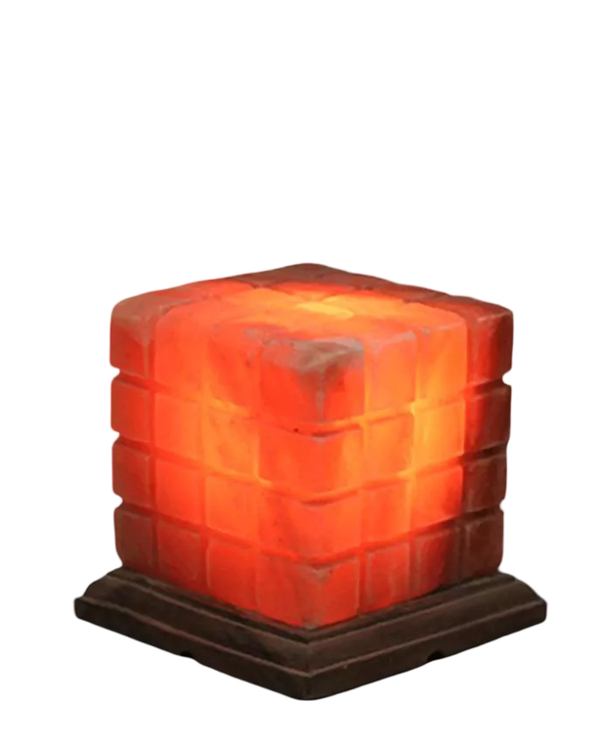 Cube Lined Salt Lamp