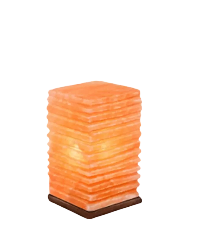 Cylinder Lined Salt Lamp
